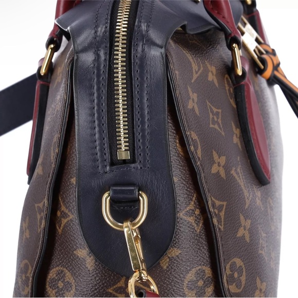 Louis Vuitton Tuileries Monogram Canvas Satchel Shoulder Bag Brown Blue - Picture 6 of 12